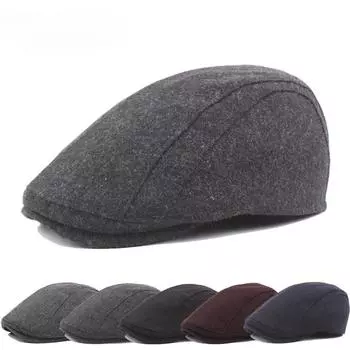 Мужская теплая шерстяная шапка Ji Bare Wool Beret, женская кепка в британском стиле, кепка для иностранной торговли Adjustable тёмно-синий