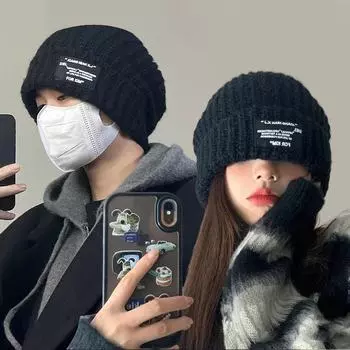 Мужская теплая шерстяная шапка на осень/зиму — универсальная, уютная, свободная посадка для больших размеров головы Mahua, S (46-56cm) оранжевый