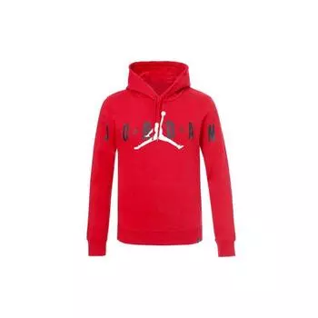 Мужская теплая толстовка с капюшоном Jordan на флисовой подкладке красная 834372-687 XXXXL