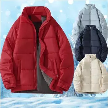 Мужская теплая укороченная куртка свободного покроя, зимняя, нового стиля, утолщенная, теплая, стеганая куртка для пары Yasheng S темно-синий