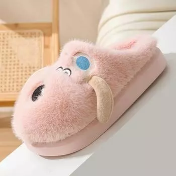 Мужская теплая зимняя хлопчатобумажная обувь. Женские теплые меховые домашние тапочки. Нескользящие плюшевые тапочки из ЭВА. Домашняя обувь для пар на толстой подошве. Шлепанцы. Детские тапочки. 42-43 серый