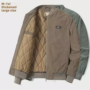 Мужская теплая зимняя вельветовая куртка больших размеров 5XL верблюд