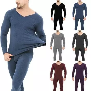 Мужская термобелье, бесшовные длинные брюки, теплые бархатные брюки, зимнее термобелье 3XL вино красного