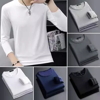 Мужская термобелье, верхняя рубашка, базовый слой, зимнее термобелье с длинными рукавами, большие размеры 2XL тёмно-синий