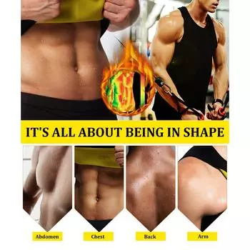 Мужская термоформирующая рубашка для похудения, спортивный жилет для сауны, майка для тренировок, компрессионные костюмы, тренажер для похудения, корректирующее белье M чёрный