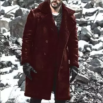 Мужская термокуртка с меховой отделкой S