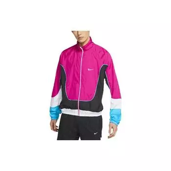 Мужская тканая баскетбольная куртка Nike Throwback с воротником-стойкой малиново-красная CV1932-698 L