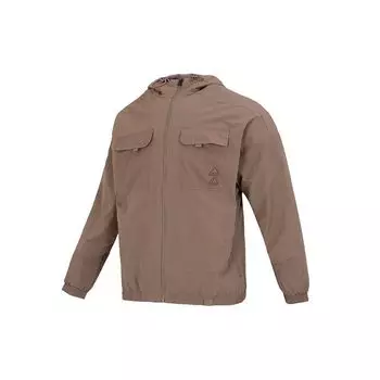 Мужская тканая куртка Adidas Essentials с передним карманом и логотипом коричневая IA6961 M