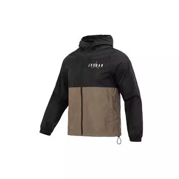 Мужская тканая куртка Jordan Essential Hbr с цветным принтом логотипа и капюшоном, черная кофейная DV7651-010 M