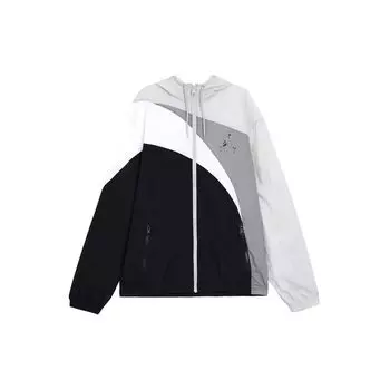 Мужская тканая куртка Jordan Jumpman Wave с асимметричным логотипом в стиле пэчворк, черная, серая CK6867-077 XS