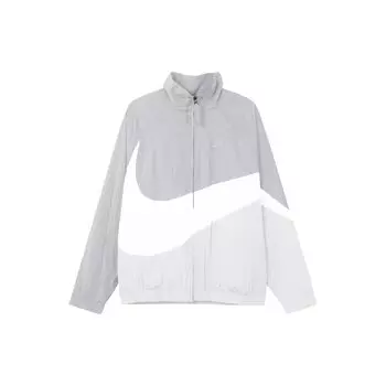 Мужская тканая куртка Nike Sportswear с большим логотипом-галочкой и воротником-стойкой, серо-белая AR3133-012 L