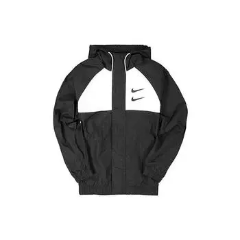 Мужская тканая куртка Nike Swoosh HD черного/белого/серого/черного цвета CJ4888-011 S