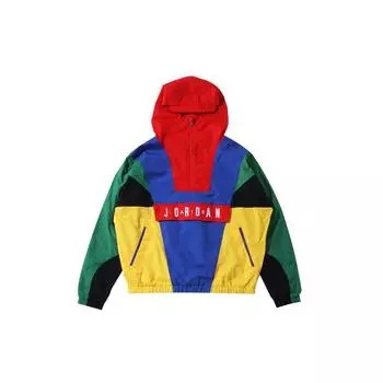 Мужская тканая куртка с капюшоном Air Jordan Sport DNA с полумолнией на молнии, разноцветная CD5729-480 M