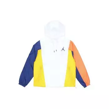 Мужская тканая куртка с капюшоном и контрастной панелью Air Jordan Jumpman, белая CV2241-100 M