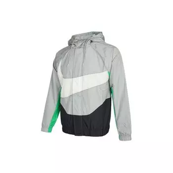 Мужская тканая куртка с капюшоном Nike Sportswear Swoosh Color-Block, верхняя одежда серого цвета DD5968-077 L
