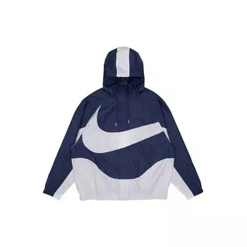 Мужская тканая куртка с капюшоном Nike Sportswear Swoosh Contrast и большим логотипом, темно-синие DD5968-437 XL