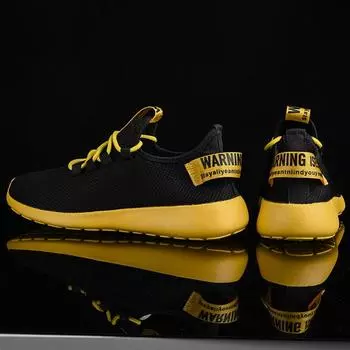Мужская тканая спортивная обувь Flying Сверхлегкая повседневная обувь Спортивная мужская обувь 39-47 39 жёлтый/чёрный