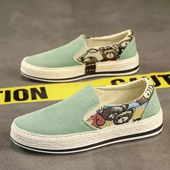 Мужская тканевая обувь, эспадрильи, повседневные лоферы без шнуровки, прогулочные кроссовки, мокасины, топсайдеры 39 бежевый