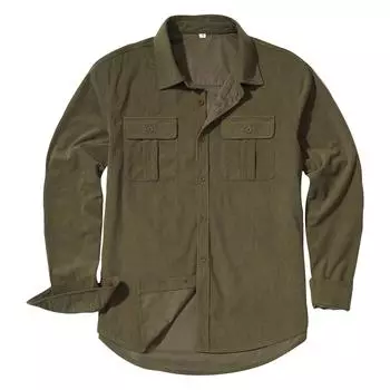 Мужская толстая рубашка-куртка с длинным рукавом, со световым вельветовым штрихом, рабочая одежда, однотонная, повседневная, для улицы, ретро S