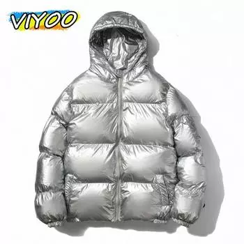 Мужская толстая зимняя одежда, пуховик, стеганая куртка, ветровка, парки для мужчин, уличная модная одежда XL чёрный