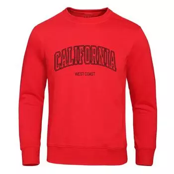 Мужская толстовка California West Coast Prints, осенняя флисовая теплая с капюшоном, повседневная осенняя женская спортивная одежда S