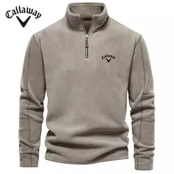 Мужская толстовка Callaway Embroidered Осень-зима, новинка, воротник-стойка, полумолния, длинные рукава, модный повседневный флисовый топ S