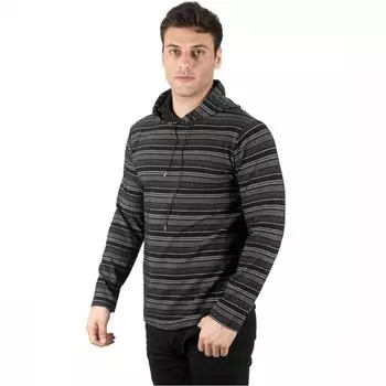 Мужская толстовка DeepSEA с капюшоном и лайкрой в полоску с рисунком 2300399