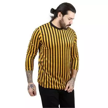 Мужская толстовка DeepSEA в полоску с круглым вырезом из лайкры и бархата 2303119