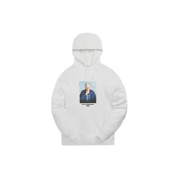 Мужская толстовка Kith для сдерживания вашего энтузиазма с буквенным значком и принтом персонажей, белая KHM030097-101 S