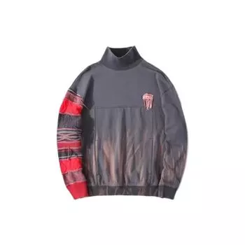 Мужская толстовка Li Ning Spliced Pattern с вышитым свитером и воротником-стойкой, с длинными рукавами, серая AWDR725-2 S