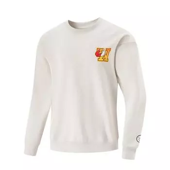 Мужская толстовка Li Ning Wow Wade Series Devil Fish Fleece, теплая, свободная, приятная для кожи, мягкая, удобная, с круглым вырезом и принтом букв, AWDV889-3 S