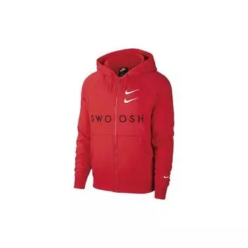 Мужская толстовка на молнии с двойной галочкой Nike, красная CT7363-657 XL