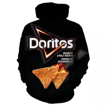 Мужская толстовка Nachos с капюшоном с 3D-принтом, модная уличная одежда, повседневная мужская одежда, забавные пуловеры, осенние топы для активного отдыха S