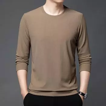 Мужская толстовка, новинка весны, тонкая мужская футболка с круглым вырезом и длинными рукавами для молодежи и среднего возраста, повседневная свободная рубашка M