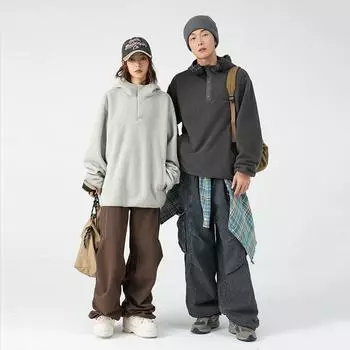 Мужская толстовка осень-зима, новая тяжелая толстовка с капюшоном для пары, утолщенная вельветовая свободная модная куртка сверху M