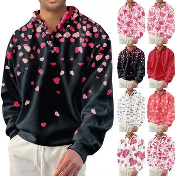 Мужская толстовка, осенне-зимняя толстовка, однотонная свободная футболка с лацканами и длинными рукавами L чёрный