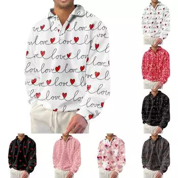 Мужская толстовка, осенне-зимняя толстовка, однотонная свободная футболка с лацканами и длинными рукавами L чёрный