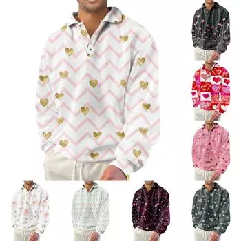 Мужская толстовка, осенне-зимняя толстовка, однотонная свободная футболка с лацканами и длинными рукавами L