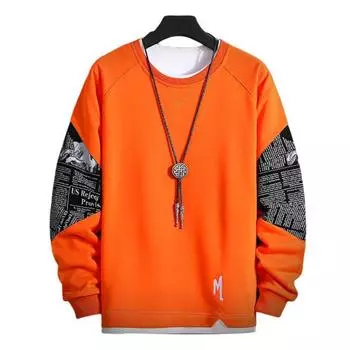 Мужская толстовка, простая осенняя толстовка с длинными рукавами и контрастным цветом, эластичный подол, мужская одежда M белый