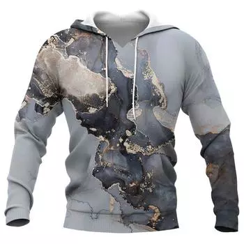 Мужская толстовка с 3D градиентным принтом, большой пуловер, толстовка с капюшоном в стиле Харадзюку, куртка с длинными рукавами, топ, зимняя теплая одежда L