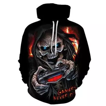 Мужская толстовка с 3d принтом, толстовка с капюшоном на тему ужасов, модная осенне-зимняя мужская спортивная одежда XXXXXL