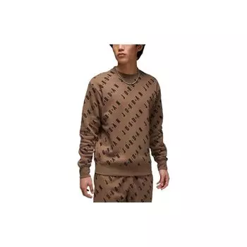 Мужская толстовка с длинными рукавами и логотипом Jordan Allover, коричневые DX9174-274 XXL