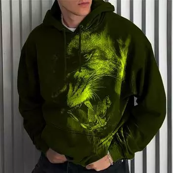Мужская толстовка с изображением волка и черепа, 3d осень-зима, хлопковый винтажный свитер, толстовка с длинными рукавами, рубашка оверсайз в стиле хип-хоп для мужчин S