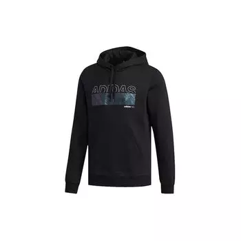 Мужская толстовка с капюшоном Adidas Neo с металлическим рисунком и шнурком, черная EI4459 S