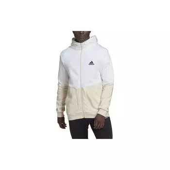 Мужская толстовка с капюшоном Adidas Spliced Zip Hoodie с длинным рукавом, белая HL6911 XL