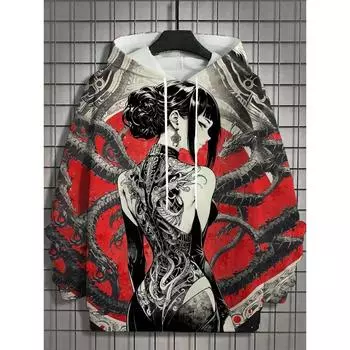 Мужская толстовка с капюшоном Bad Girl Tattoo Sexy Beauty Pattern 3D Printed Top 2024 Осень Новая мода Повседневная хип-хоп нейтральная толстовка с капюшоном S