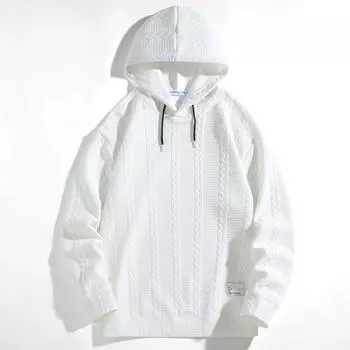 Мужская толстовка с капюшоном больших размеров, осенний плетеный жаккардовый пуловер с длинными рукавами, куртка с капюшоном 4XL-10XL 4XL чёрный