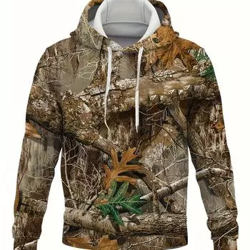 Мужская толстовка с капюшоном Branch And Leave с 3D-цифровым принтом и завязками на шнурке, новинка для мужчин, пуловеры, топы на осень-зиму S