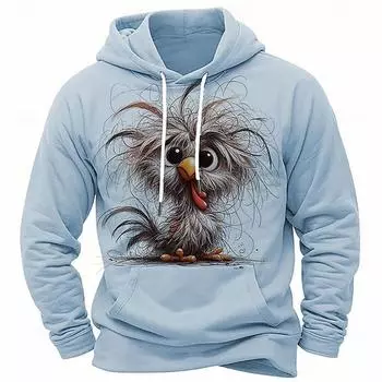 Мужская толстовка с капюшоном Chick 3D Print Casual с длинным рукавом 3D Hooded Sweatshirt Осенняя мода Streetwear Pullover Мужская свободная одежда S