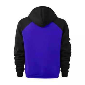 Мужская толстовка с капюшоном Colorblock с карманом на молнии, кардиган, мужская спортивная повседневная толстовка большого размера M чёрный